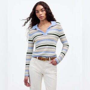 {{madewell}} Textural-Stitch Johnny Collar Sweater